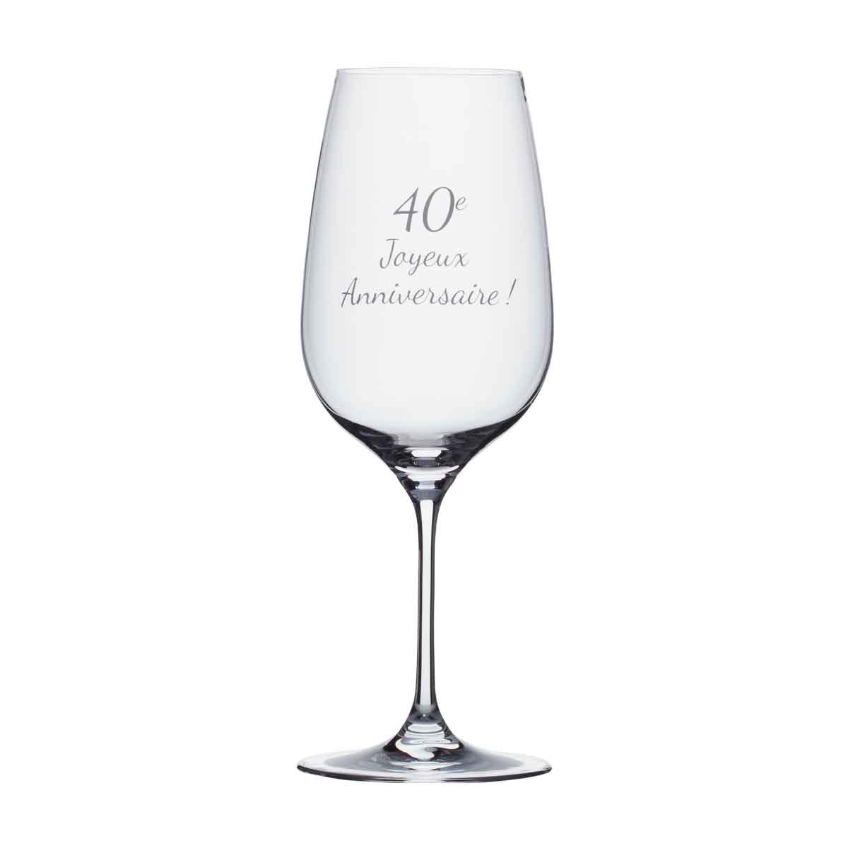 Verre à vin - 40e Joyeux Anniversaire!