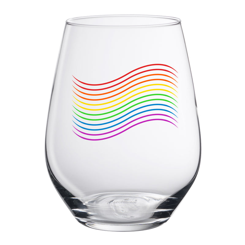 Stemless Glass - Rainbow Flag