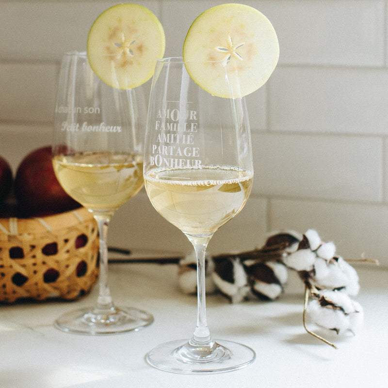 Wine Glass - Amour Famille Amitié...