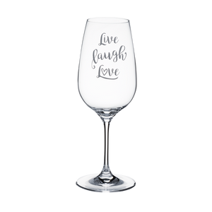 Wine Glass - Live, Laugh, Love