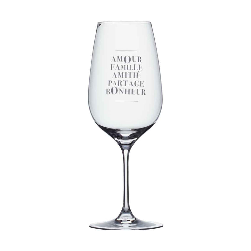 Wine Glass - Amour Famille Amitié...