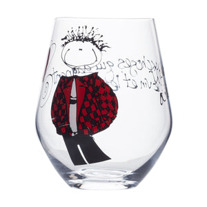 Wine Glass - Boy with red and black jacket