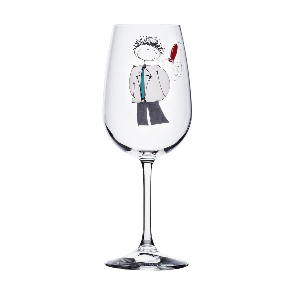 Wine Glass - Boy with white jacket