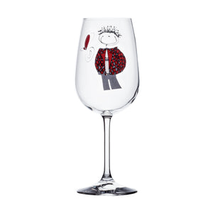 Wine Glass - Boy with red and black jacket