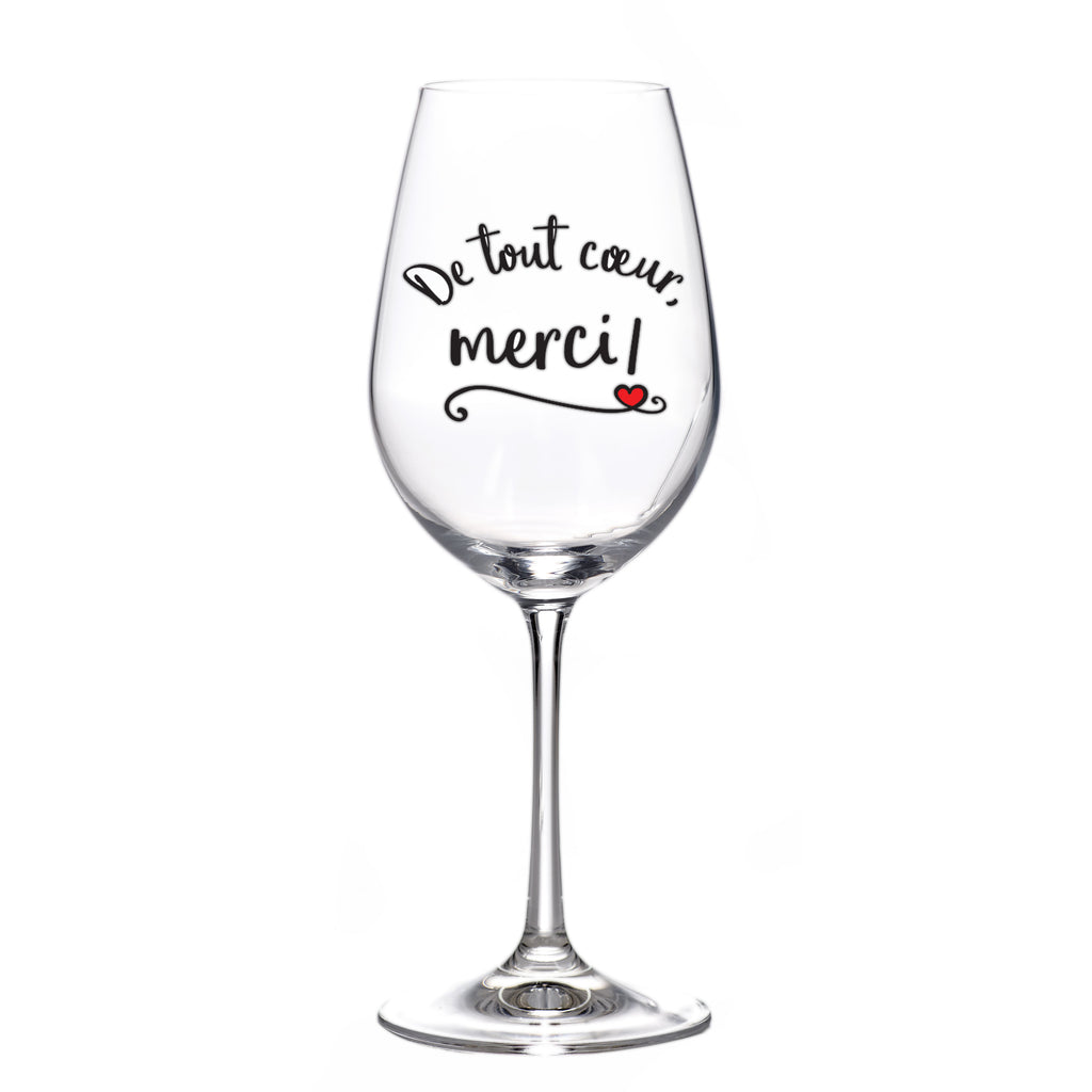 Wine Glass - De tout coeur, merci!